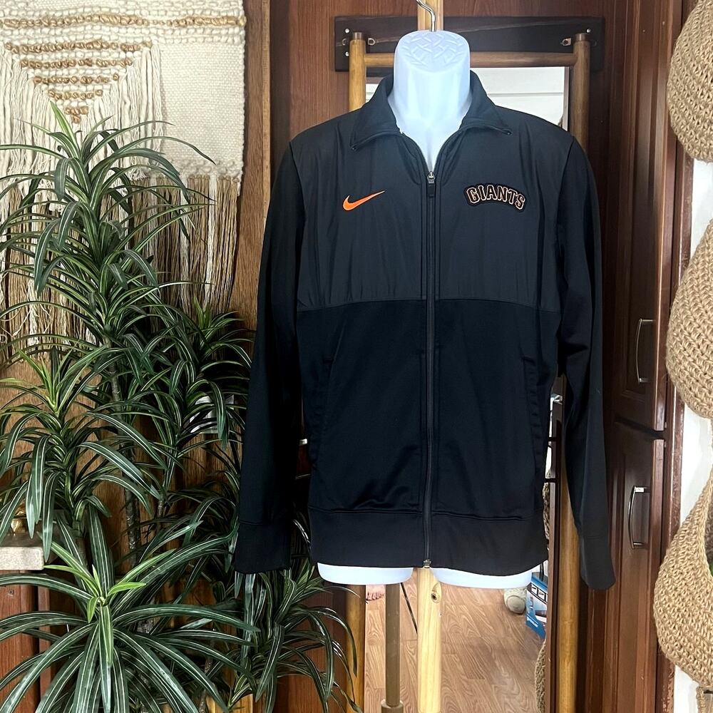 Nike San Francisco Giants MLB Baseball Full Zip Warm Up Jacket Mens S Black